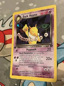 Pokemon Dark Hypno Holo Rare TCG Card 9/82 1st Edition. Near Mint Condition. - Image 1