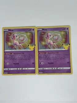 (2) Pokemon TCG Mew Celebrations Holo Rare Card 011/025 Near Mint/Mint - Image 1