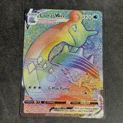 Pokemon Lapras VMAX Card 203/202 Secret Rainbow Rare - Image 1