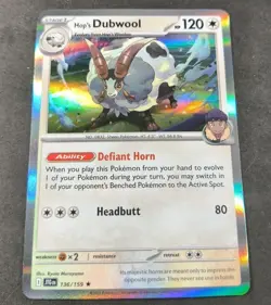 Pokemon Journey Together Hop's Dubwool Holo Rare Card 136/159 NM - Image 1