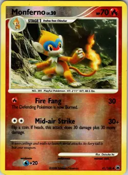 Monferno 41/100 Majestic Dawn Pokemon TCG Reverse Holo MP - Image 1