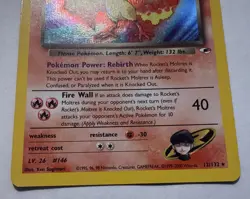 Pokemon Rocket's Moltres Holo 12/132 - Gym Heroes - Unlimited Holo W/SWIRL LP - Image 2