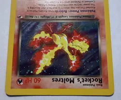 Pokemon Rocket's Moltres Holo 12/132 - Gym Heroes - Unlimited Holo W/SWIRL LP - Image 3