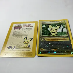 2001 Pokemon Black Star Promo 35 Pichu reverse foil holo Pokemon league NM SWIRL - Image 2