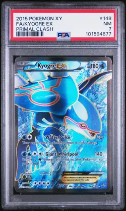 2015 POKEMON XY PRIMAL CLASH #148 FULL ART/KYOGRE EX PSA 7 - Image 1