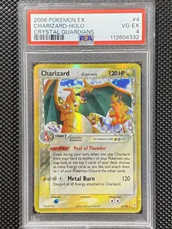 PSA 4 Charizard Holo #4 2006 Pokemon Ex Crystal Guardians - Image 1