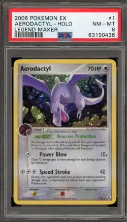 Pokemon Aerodactyl EX Legend Maker Holo Rare #1 PSA 8 - Image 1