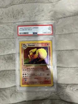 Pokemon Flareon Jungle Holo Rare 3/64 PSA 7 Unlimited English 1999 - Image 1