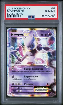 2016 POKEMON XY EVOLUTIONS #52 MEWTWO EX PSA 10 - Image 1