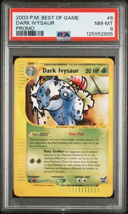 2003 POKEMON BEST OF GAME PROMO #6 DARK IVYSAUR PSA 8 - Image 1