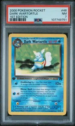 2000 POKEMON ROCKET 1ST ED #46 DARK WARTORTLE PSA 7 - Image 1