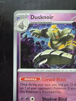 Pokemon Dusknoir Master Ball Pattern 037/131 Prismatic Evolutions Holo (NM) - Image 2