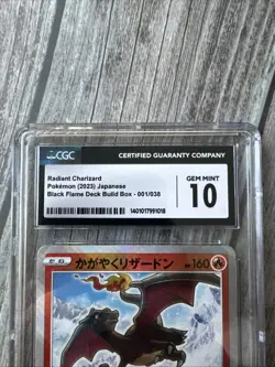 Radiant Charizard Holo CGC 10 GEM Pokemon (2023) JPN Black Flame Deck #001/038 - Image 2