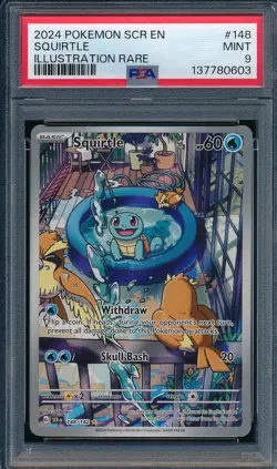 2024 Pokemon SCR EN Stellar Crown Illustration Rare Squirtle 148/142 Full Art - Image 1