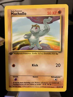 1st Edition German Machop / Machollo Base Set 1999 Pokemon Centerd & Clean Card! - Image 1