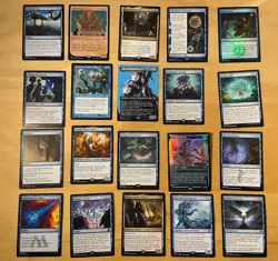 Magic The Gathering Lot Of 20 Blue Cards Including Rares and Mythics NM - Image 1