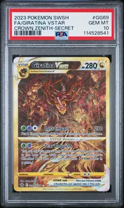 Girstina VSTAR PSA 10 Gold GG69/GG70 Crown Zenith Pokemon Card Full Alt Art Gold - Image 1