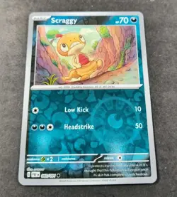 Pokemon Paldean Fates Scraggy Reverse Holo Common Card 060/091 NM - Image 1