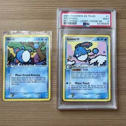 2004 Pokemon Card EX Team Rocket Returns James Theme Deck Azumarill #1 PSA 9 - Image 1