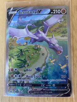 Aerodactyl V Alternate Full Alt Art Holo Card 180/196 Lost Origin Pokemon TCG NM - Image 1