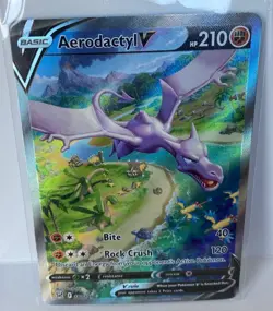 Aerodactyl V Alternate Full Alt Art Holo Card 180/196 Lost Origin Pokemon TCG NM - Image 2