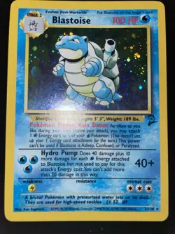 Pokemon TCG Blastoise Holo Rare Card 002/130 Base Set 2 Unlimited- LP - Image 2