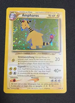 Pokemon Ampharos Neo Revelation Holo Card 1/64 Unlimited Rare LP - Image 1