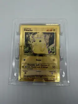 Pokemon Gold Metal Pikachu Card 58/102 TCG Celebrations Ultra Premium Collection - Image 2