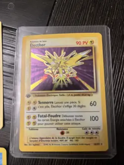 Electhor (Zapdos) 16/102 French Version Holo Base Set Unlimited Pokemon Card, LP - Image 1