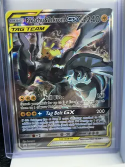 Pokemon TCG Pikachu & Zekrom GX SM168 Holo Promo Card - Image 1