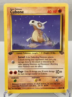 Cubone 50/64 Jungle Set WOTC Pokemon Card 1st Edition - Lightly Played - Image 1