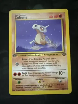 Pokemon Card Pokemon Cubone 50/64 First Edition 1st - Image 1