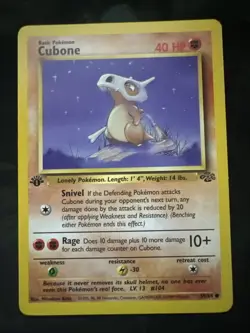 Pokemon Card Pokemon Cubone 50/64 First Edition 1st - Image 2