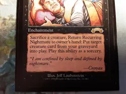 MTG Recurring Nightmare (PANGOLIN MTG) Reserve List. Iconic art, see pics! - Image 3