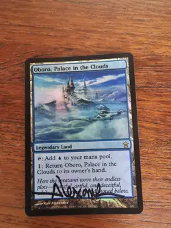 MTG Saviors of Kamigawa FOIL Oboro, Palace in the Clouds LP Signed Rob Alexander - Image 1