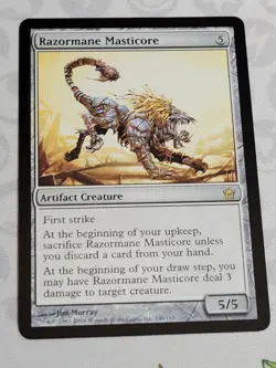 C4624 MAGIC MTG FIFTH DAWN RAZORMANE MASTICORE #146 NM-LP RARE - Image 1