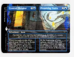 Central Elevator / Promising Stairs (Borderless) - MTG: Duskmourn 💧 - Image 1