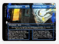 Central Elevator / Promising Stairs (Borderless) - MTG: Duskmourn 💧 - Image 3