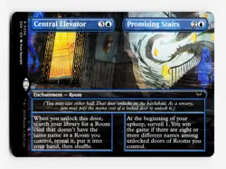 Central Elevator / Promising Stairs (Borderless) - MTG: Duskmourn 💧 - Image 5