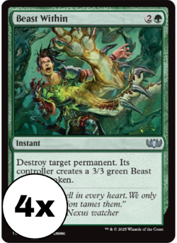 MTG - Beast Within - Playset (x4) - Commander: Tarkir Dragonstorm Near Mint - Image 1