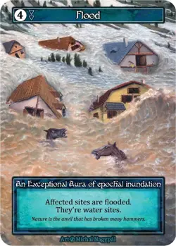 FOIL Sorcery Contested Realm - Flood (Foil) - Beta (B) - Image 1