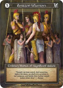 FOIL Sorcery Contested Realm - Amazon Warriors (Foil) - Beta (B) - Image 1