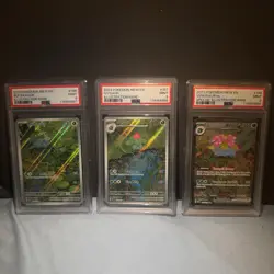 Bulbasaur 166 Ivysaur 167 Venusaur 198 SIR PSA 9 SV 151 Pokemon TCG Illustration - Image 1