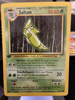 German Safcon 54/102 Common Non-Holo 1st Edition "Metapod" Base Set Pokemon NM - Image 1