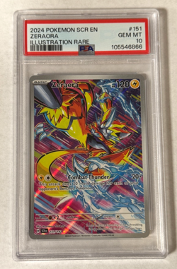 Zeraora Illustration Rare PSA 10 GEM MT 2024 Pokemon SCR EN #151/142 - Image 1