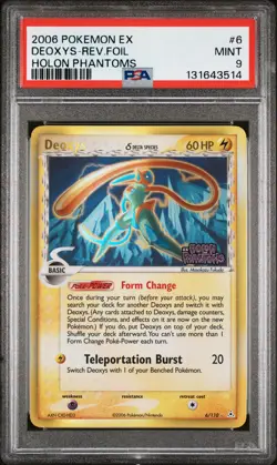 2006 POKEMON EX HOLON PHANTOMS #6 DEOXYS-REVERSE FOIL PSA 9 - Image 1