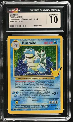BLASTOISE Celebrations Base Set Holo #2 CGC 10 Pokemon [Nostalgium] - Image 1