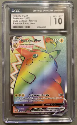 Pokemon - TCG Vivid Voltage Pikachu VMax Rainbow 188/185 CGC 10 GEM MINT - Image 1