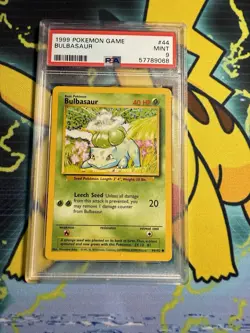 1999 POKEMON BASE SET UNLIMITED #44 BULBASAUR PSA 9 MINT - Image 1