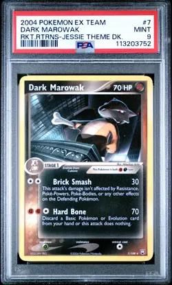 2004 POKEMON EX TEAM ROCKET RETURNS JESSIE THEME DECK #7 DARK MAROWAK PSA 9 - Image 1